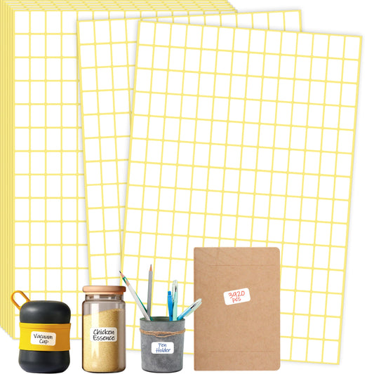 3920 PCS Matte Mimi Rectangle Stickers, Self-adhesive Rectangular Labels Small Removable Blank Stickers for Jars Boxes File Folders Envelopes School Office Supplies Kitchen Food Containers (20 Sheets) 3920 Pcs