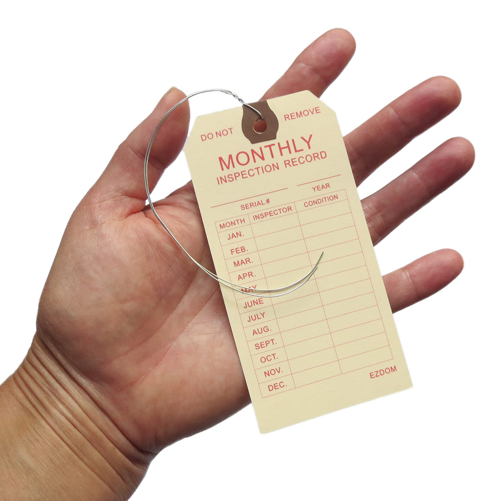 Fire Extinguisher Monthly Inspection Tags, Box of 100
