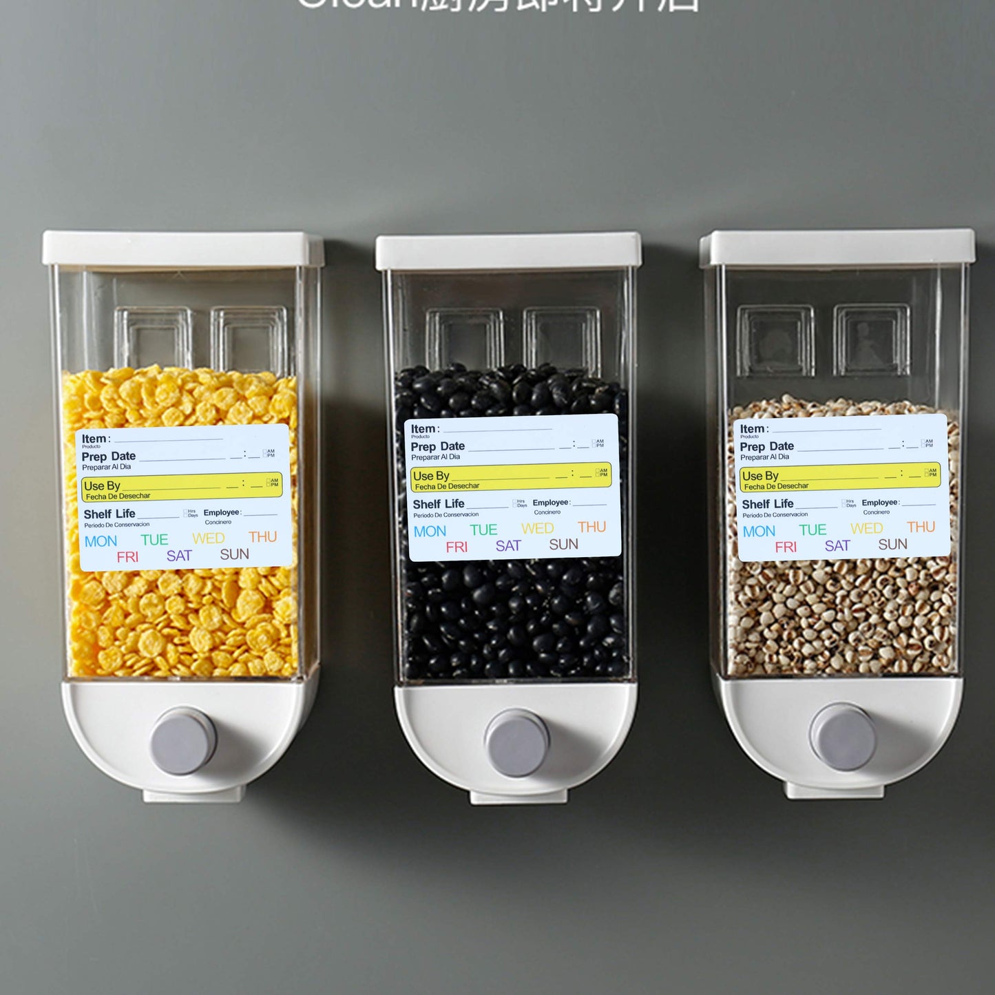 Hybsk 2 x 3 Inch Removable Freezer Food Labels- Easy Clean Leaves No Residue Food Storage Freezer Stickers Perfect for Reusable Containers 300 Stickers (Type 2) Type 2