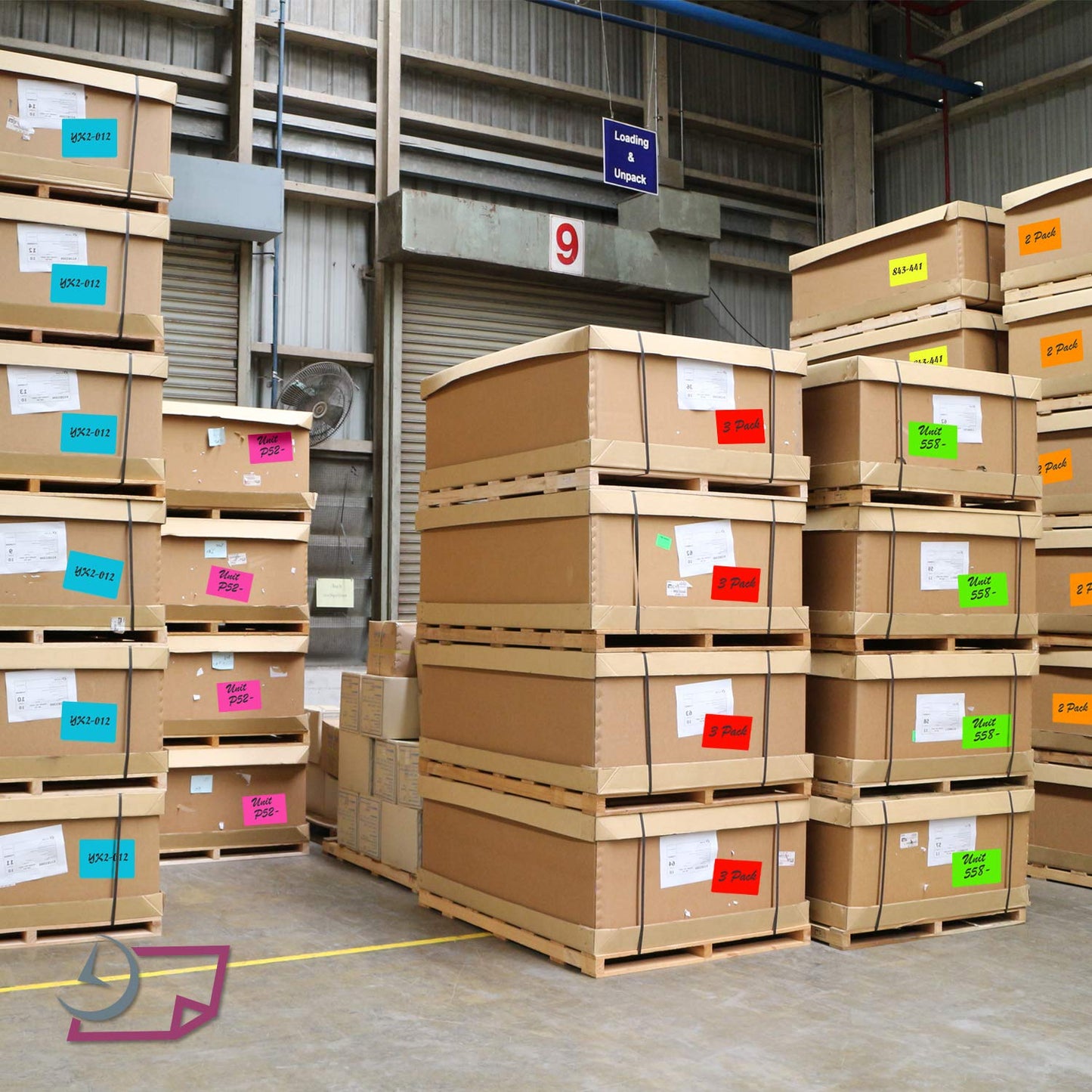 NextDayLabels - 3 X 5 Rectangle Inventory Color Coding Labels, 500 Per Roll (White) White
