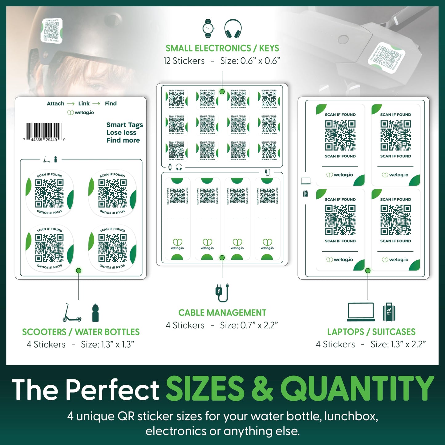 Custom QR Code Stickers - Lost & Found Labels for Storage Bins, Totes, and Organization - Durable Smart Labels for Inventory Tracking and Moving - 24 Unique QR Codes