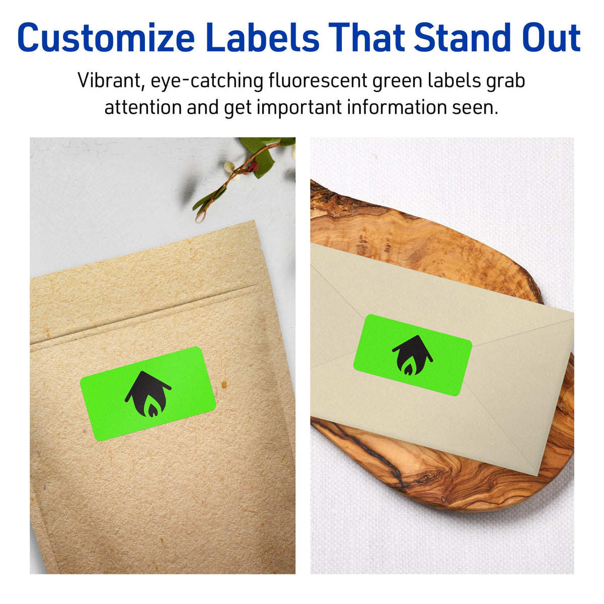 Avery® Printable Rectangle Labels, Sure Feed® Technology, 1" x 4", Neon Green Labels, Laser/Inkjet Printable, 800 Total, Great for Mailing and Cosmetics 800 labels