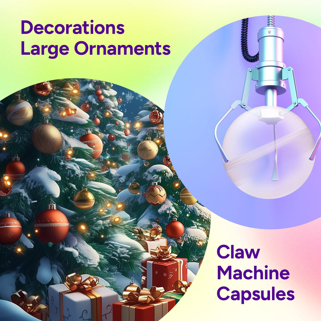 Big Claw Machine Capsules Clear Balls Plastic Sphere Large Party Favor Containers Round 5 pcs 6.3 inch - Jumbo Plastic Christmas Ornaments Extra Large Gift Box Craft Party Supplies Vending Capsules