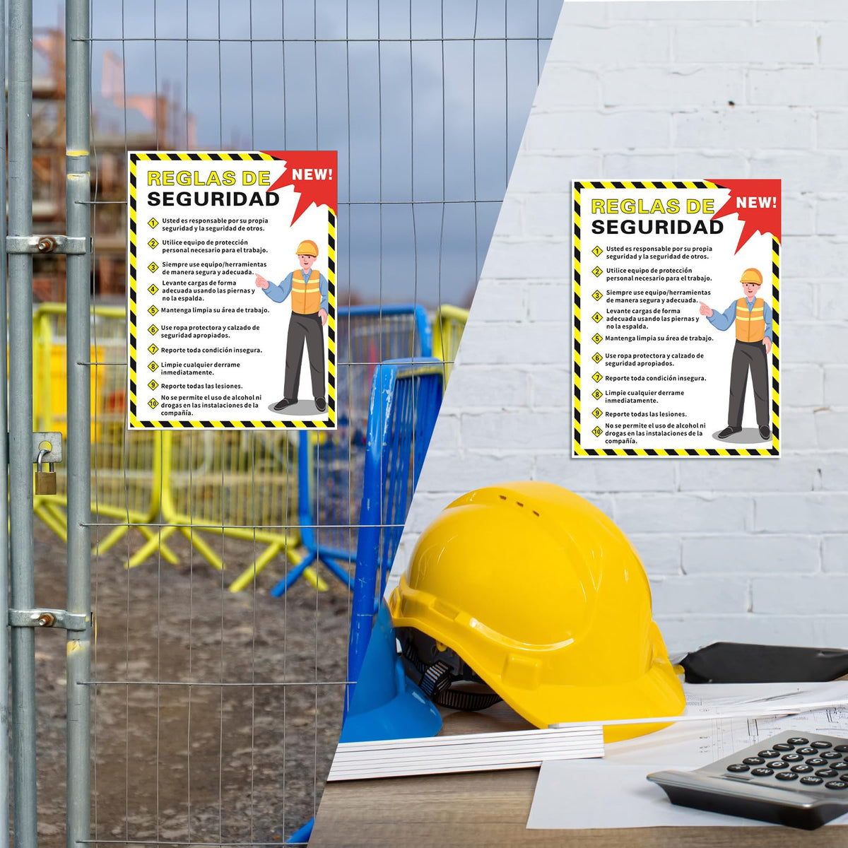 Affrolling Spanish Safety Rules Poster 18"x24" Waterproof Tear Resistant