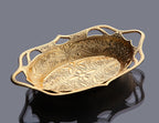 Alisveristime Arabic Serving Bowl, Metal Indian Candy Tray (Gold) Gold