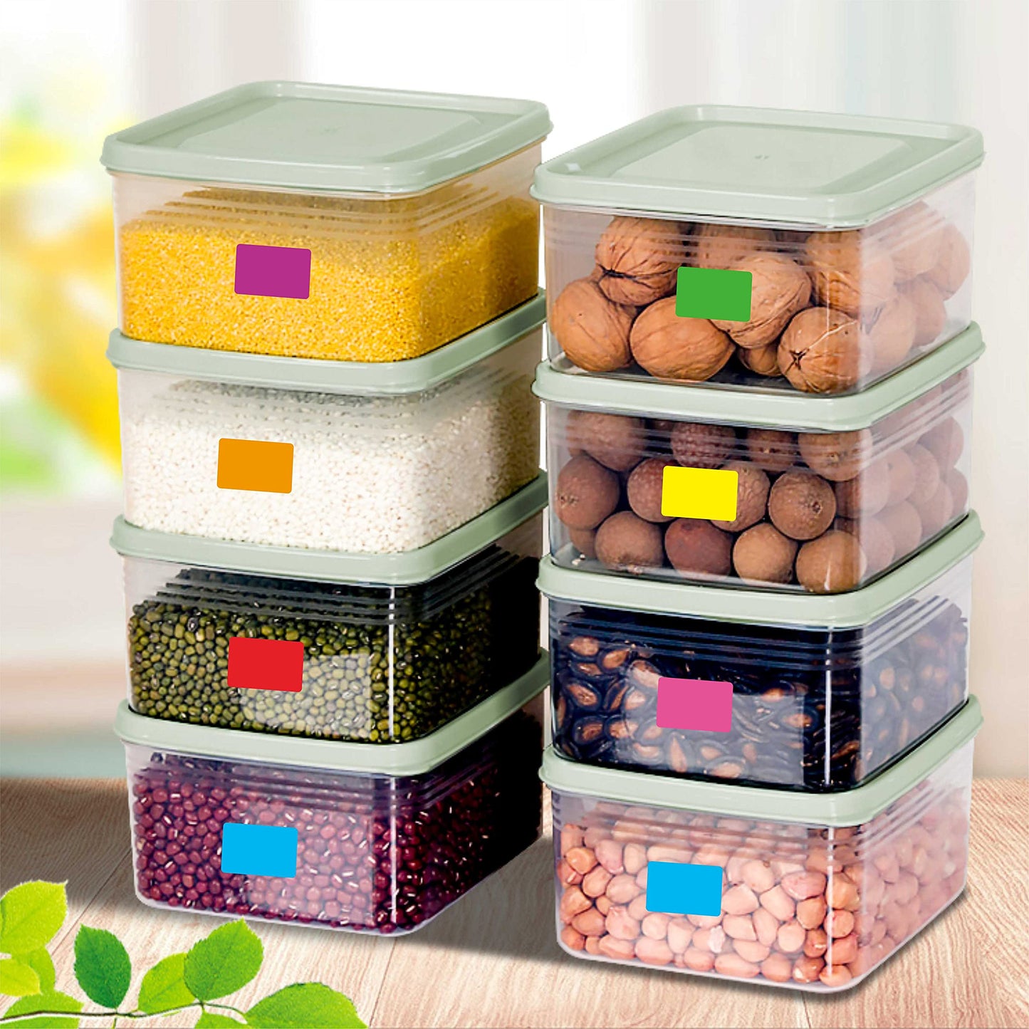 PARLAIM Rectangle Color Coding Labels, 3/4" x1/2" Rectangular, 7 Multi Bright Colors 1575PCS Square Code Sticker 7 Colors