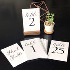 Black Wedding Table Numbers, 1-25, Centerpiece Decorations, Double Sided 4x6, Numbers and Head Table Card Included