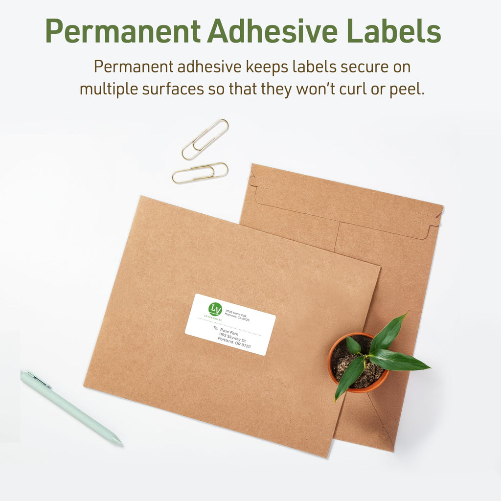 Avery® EcoFriendly Recycled Shipping Labels, 2" x 4", White, Permanent Adhesive, Laser & Inkjet Printers, 1,000 Total, Great for Shipping and Mailing, Product Merchandising, and More (48163) 1,000 labels 2" x 4"