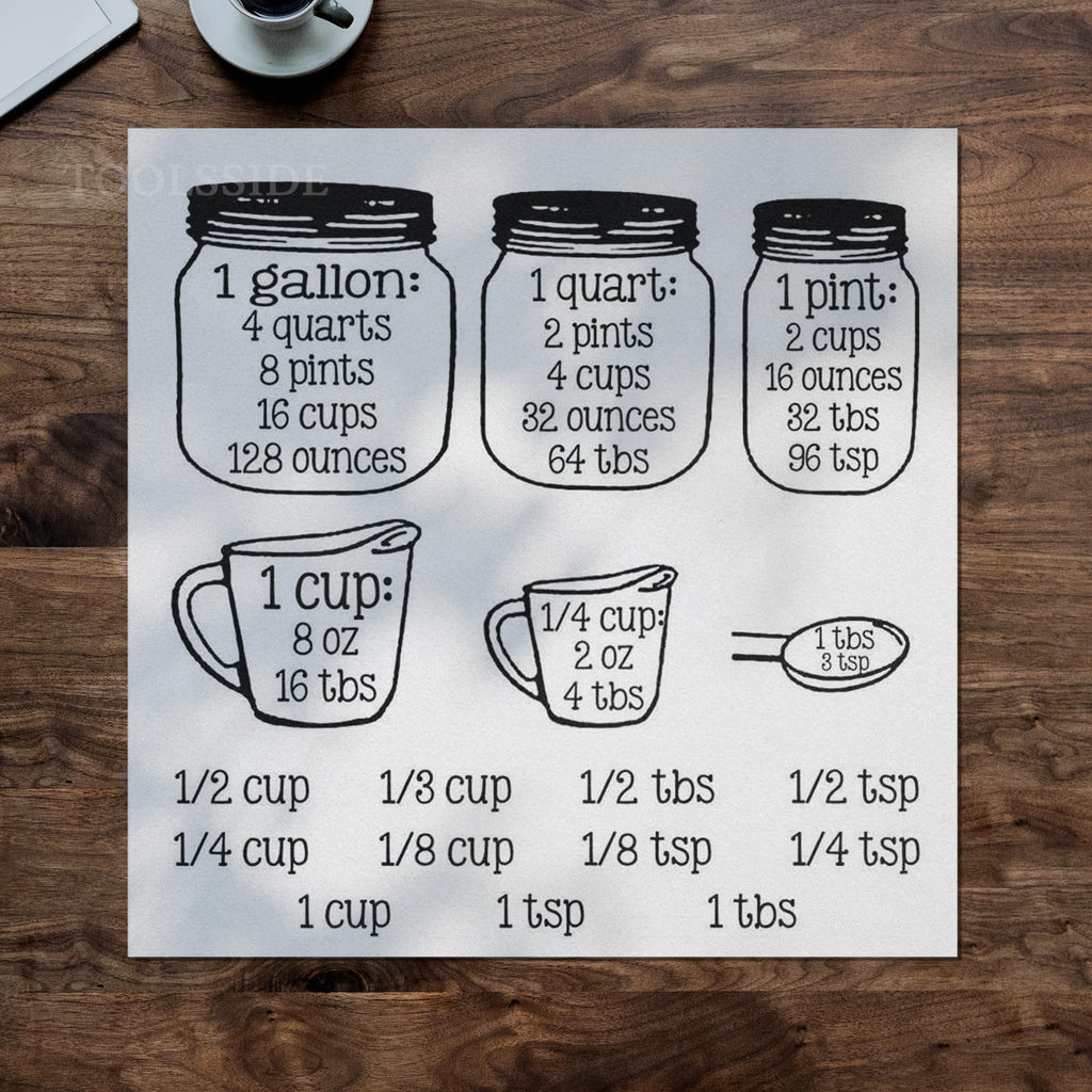 Kitchen Measurement Stickers Measuring Decals Cup Labels Vinyl Wall Cabinet