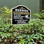 Premises Protected By Audio and Video Surveillance Sign with Stake