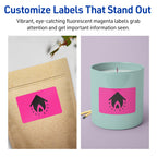 Avery® Printable Rectangle Labels, Sure Feed® Technology, 2" x 3", Neon Magenta Labels, Print-to-The-Edge, Laser/Inkjet Printable, 320 Total, Great for Mailing and Candles 320 labels