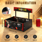 Movie Night Supplies Wooden Movie Night Snack Trays Gift Basket Halloween Home Theater Snack Caddy Popcorn Drink Candy Holder Box for Family Room Container Decor