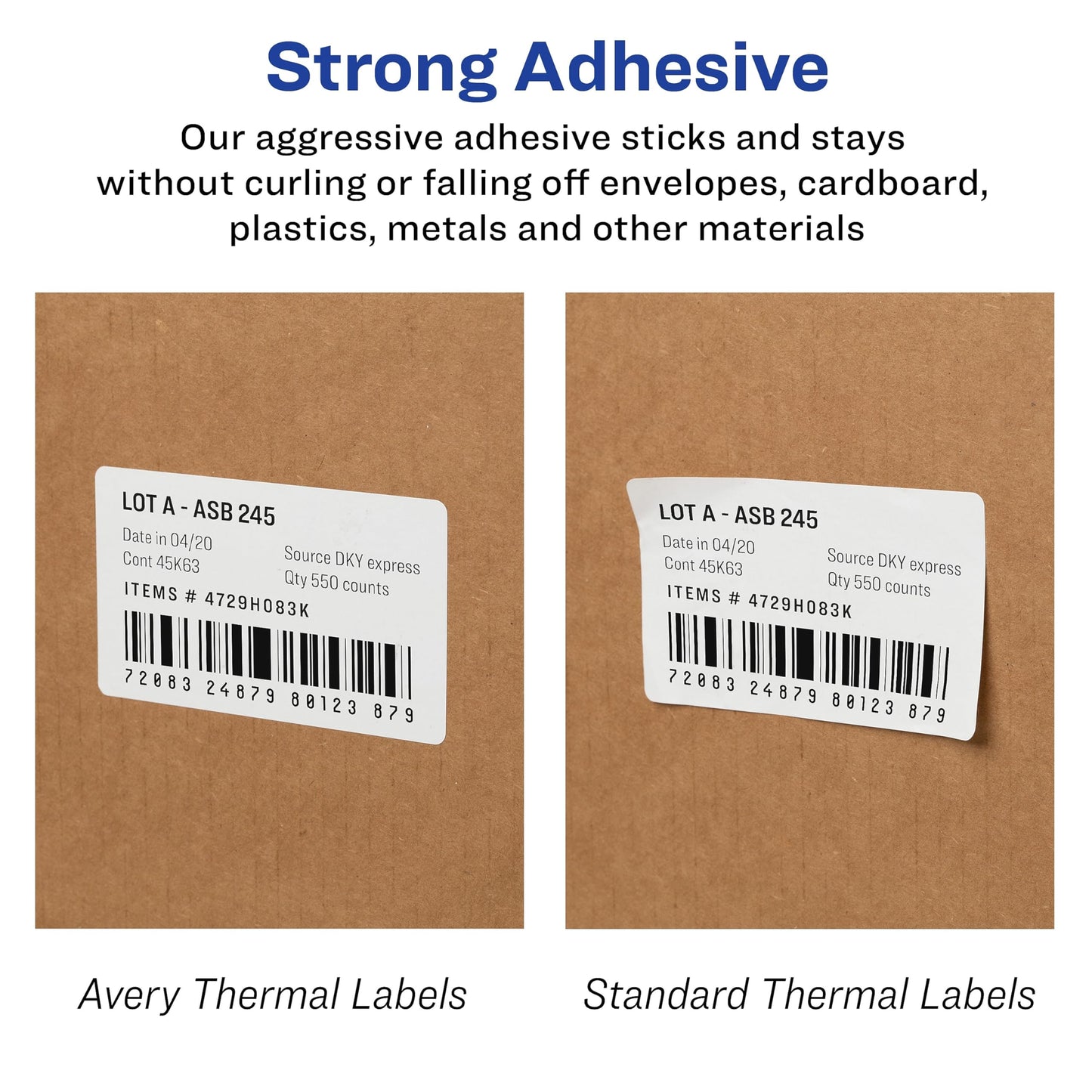 Avery Direct Thermal Address Labels, 1-1/8" x 3-1/2", Clear, Comparable to DYMO 30254, 1 Roll of Labels, 120 Printable Labels Total (4151)