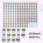 Starboling Garage Sale Stickers, 4050 Pcs 1/2" X 3/4" Yard Sale Price Labels, Rectangle Preprinted Price Labels for Flea Market Gradient Rectangle Big Price 1/2" X 3/4"