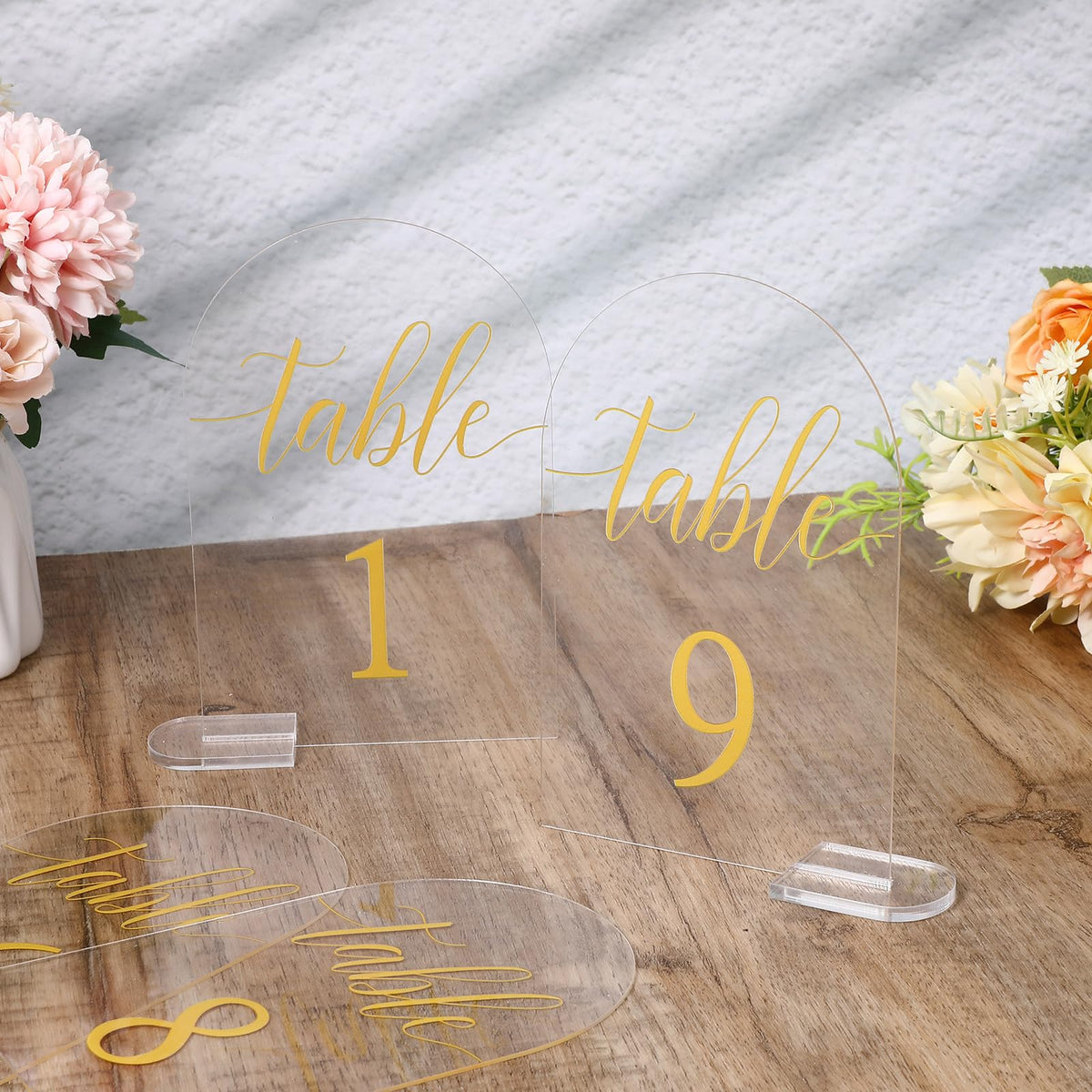 Kifmurase 30 Sets Gold Wedding Table Numbers Clear Number Display Stand