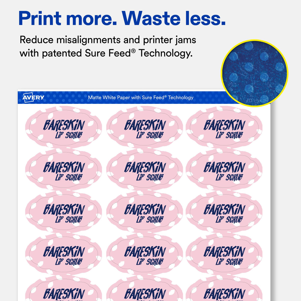 Avery® Matte White Oval Scalloped Labels, 1-1/8" x 2-1/4", 525 Total 525 labels