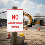 2 Pcs No Construction Parking Sign