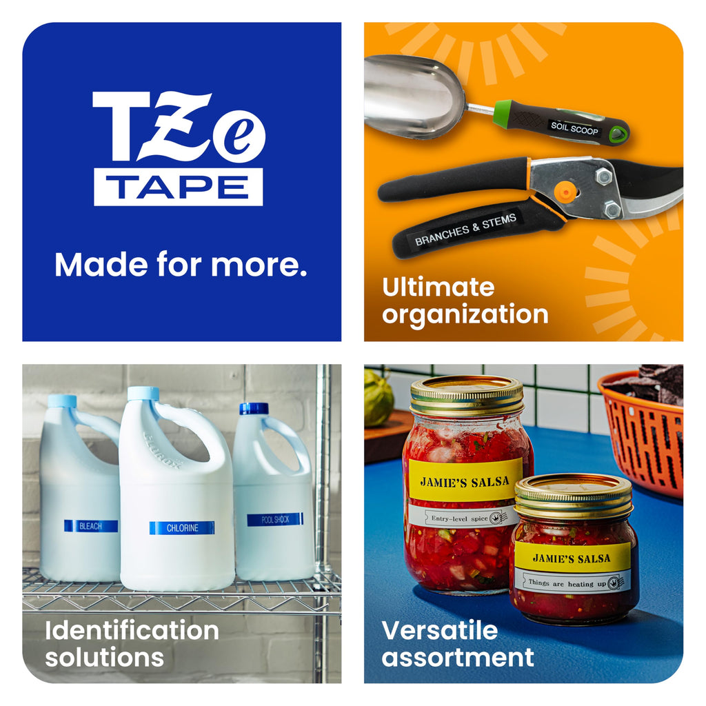 Brother Genuine P-Touch TZe Black Print on White Label Tape (TZeS231), Strong Adhesive Laminated, ~1/2in x 26.2ft (12mm x 8m), for Select P-Touch Label Makers, Water-Resistant, Extra Strength Black Print on White Extra Strength Tape Pack of 1