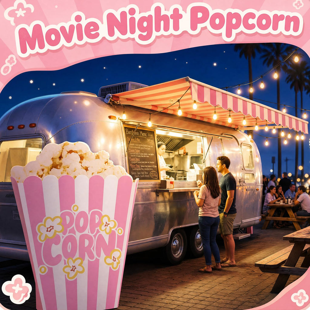 1 Pack 3.3 ft Giant Popcorn Box Cardboard Stand, Pink 1