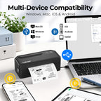 Labeer Bluetooth Thermal Shipping Label Printer, Wireless 4x6 Label Printer Black