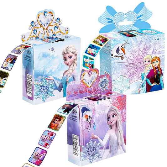 600 Pcs Roll Kids Character Stickers, 3 Pack in 30 Designs, 1-1/2 Inch Self Adhesive Cartoon Princess Stickers for Kids & Teacher