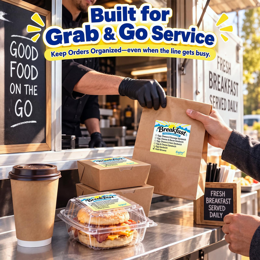 Dunzoom 1 Roll Breakfast Sandwich Check-Off Food Information Labels
