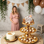 Bear Baby Shower Cupcake Stand - Brown 3 Tier Teddy Bear Baby Shower Decorations for Boys Girls, We Can Bearly Wait Dessert Table Decor with Toppers Gender Reveal Party Supplies