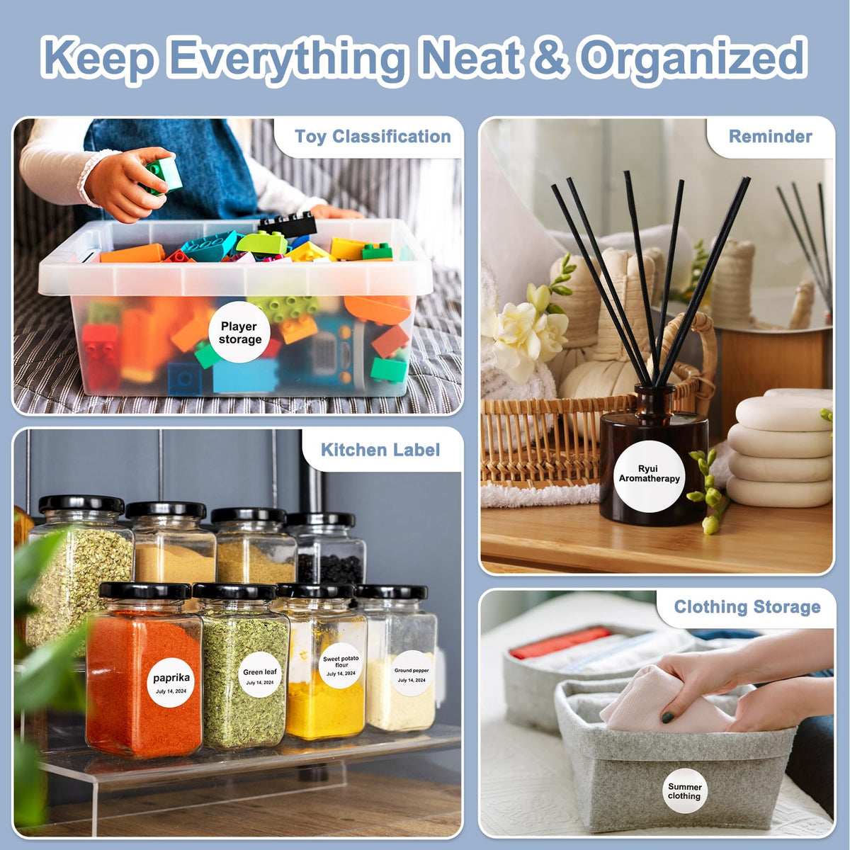 CLABEL Thermal Label for 220B/221B/230B Label Maker, 1.57"x 1.57" (40x40mm) Sticker Round Labels, Waterproof, Oil-Proof, Anti-Fictional,160 Labels/Roll, 3 Rolls(Black on White) Round 40x40mm-3 Rolls