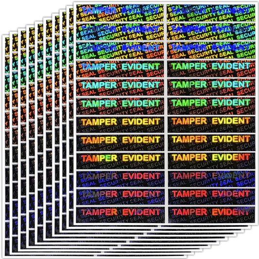 Tamper Evident Stickers Hologram Labels with Unique Sequential Number, 2.5'' x 0.5'' (240) 240