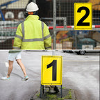 Number Sign 6 for Tennis Court, Numbered Sign for Parking Lots and Public Spaces, 12x8 inches Weatherproof and Easy to Install Metal Signs 12" x 8" YELLOW Numbered Sign 6
