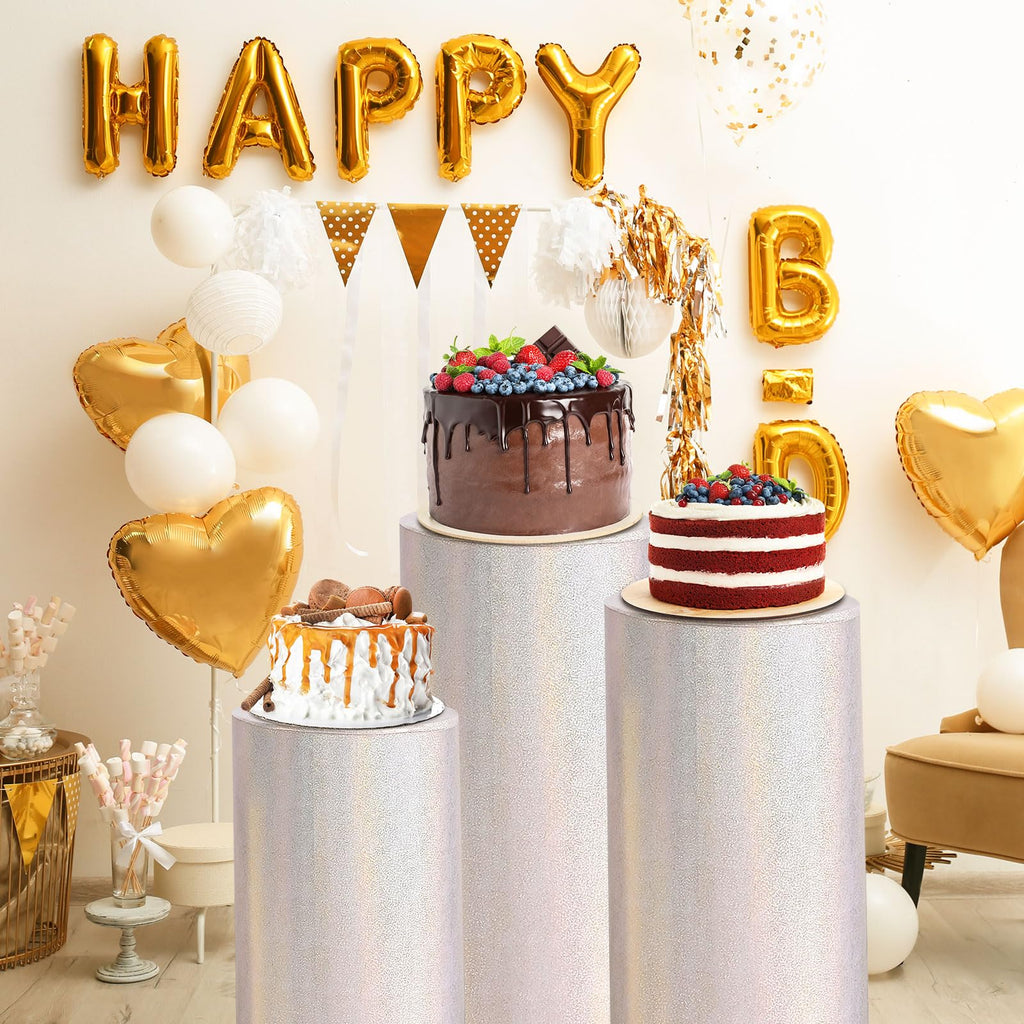 uxcell Set of 3 Cylinder Spandex Stand Cover Champagne-S/M/L