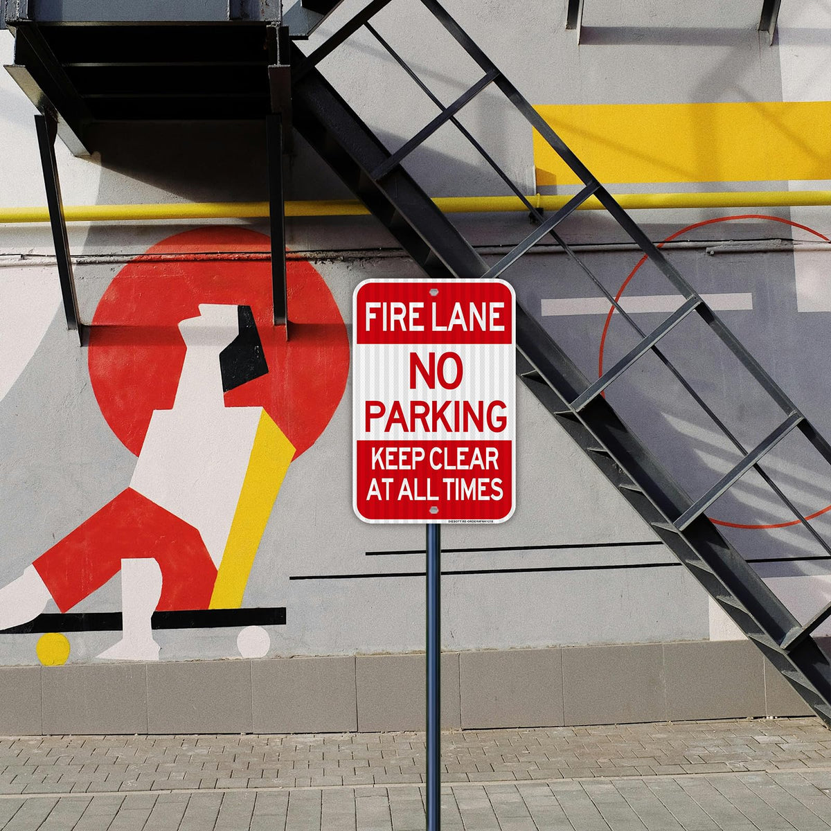 Fire Lane No Parking Sign, 2 Pack 18"x12" Fire Lane Keep Clear Signs, Rust Free Weather Resistant Aluminum, Waterproof, Durable Ink, Easy to Mount Indoor or Outdoor-By DIESOTT