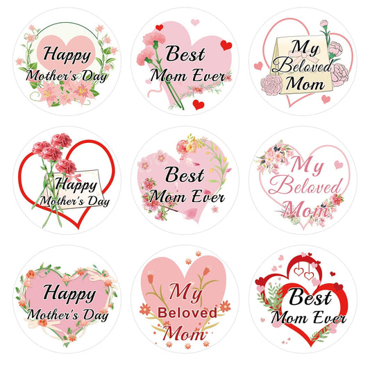 270Pcs 2 Inch Happy Mother's Day Stickers Labels Floral Mother's Day Round Labels Mother's Day Envelope Seals Stickers Best Mom Ever Decal Presents Party Favor Flowers Cookies Decorations ，9 Designs