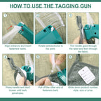 Honoson 1112 Pcs 2 Price Tagging Gun for Clothing, Blue, Green