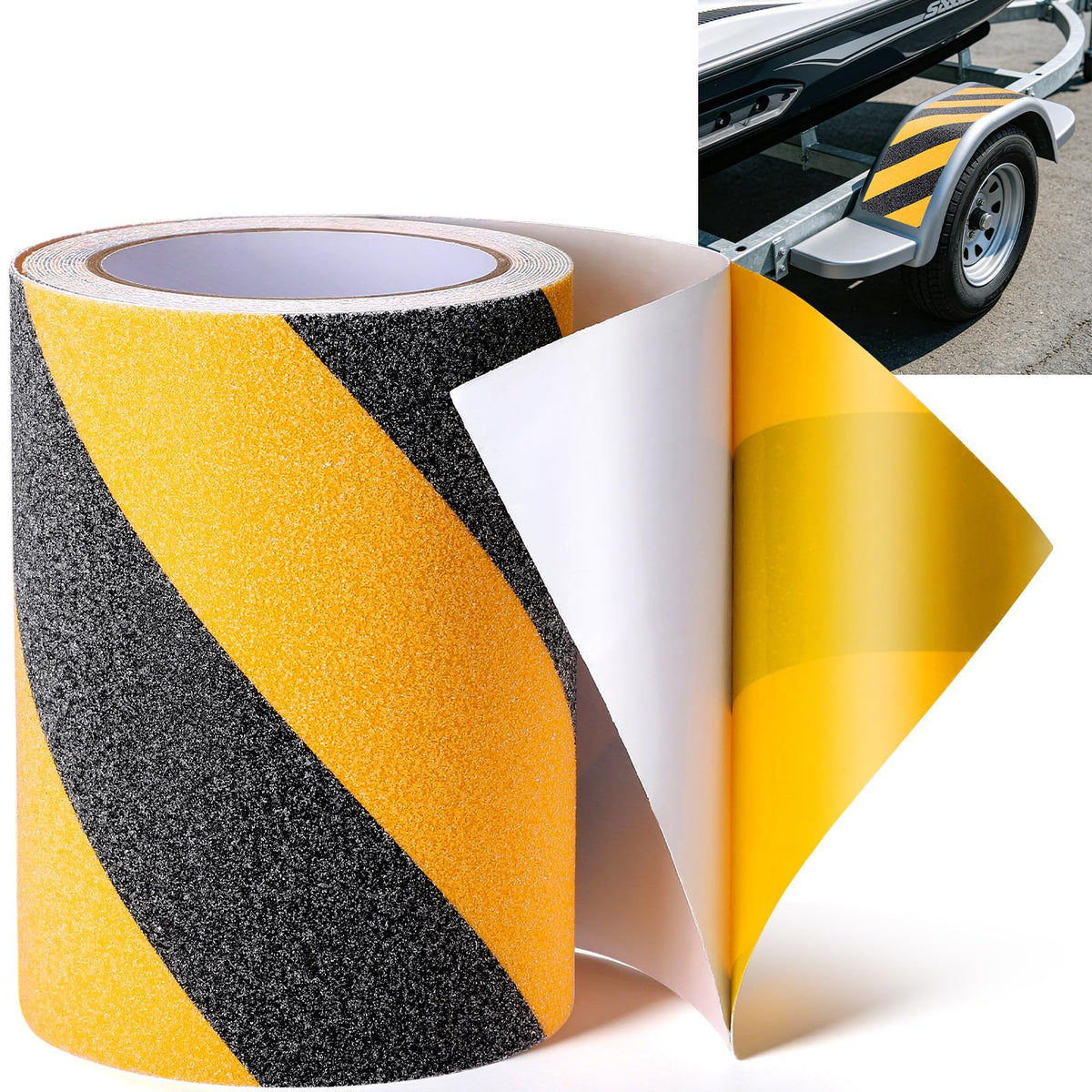 Heavy Duty Anti Slip Tape, 6in x 16FT Industrial Non Skid Traction Tape with High Friction Surface, Waterproof Safety Grip Tape for Indoor/Outdoor Stairs, Steps, Ramps, Flooring Use