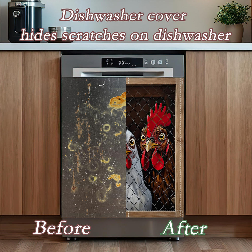 Farm Chicken Dishwasher Magnet Cover for Kitchen Décor Farm Chicken
