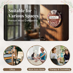 Office Door Signs, Do Not Disturb, In a Meeting, Come on In, Please Knock, On Break, Custom Rotating Wheel Sign with 6 Busy Statuses & Personalized Nameplate, Wooden Privacy Spinner Available and Away for Therapy & Home Office Brown Design 01