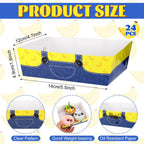 24 PCS Cartoon Yellow Party Food Trays Disposable