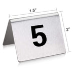 New Star Foodservice 27617 Stainless Steel Tent Style Table Number Card, 1-25, 1.5" x 2" Inch