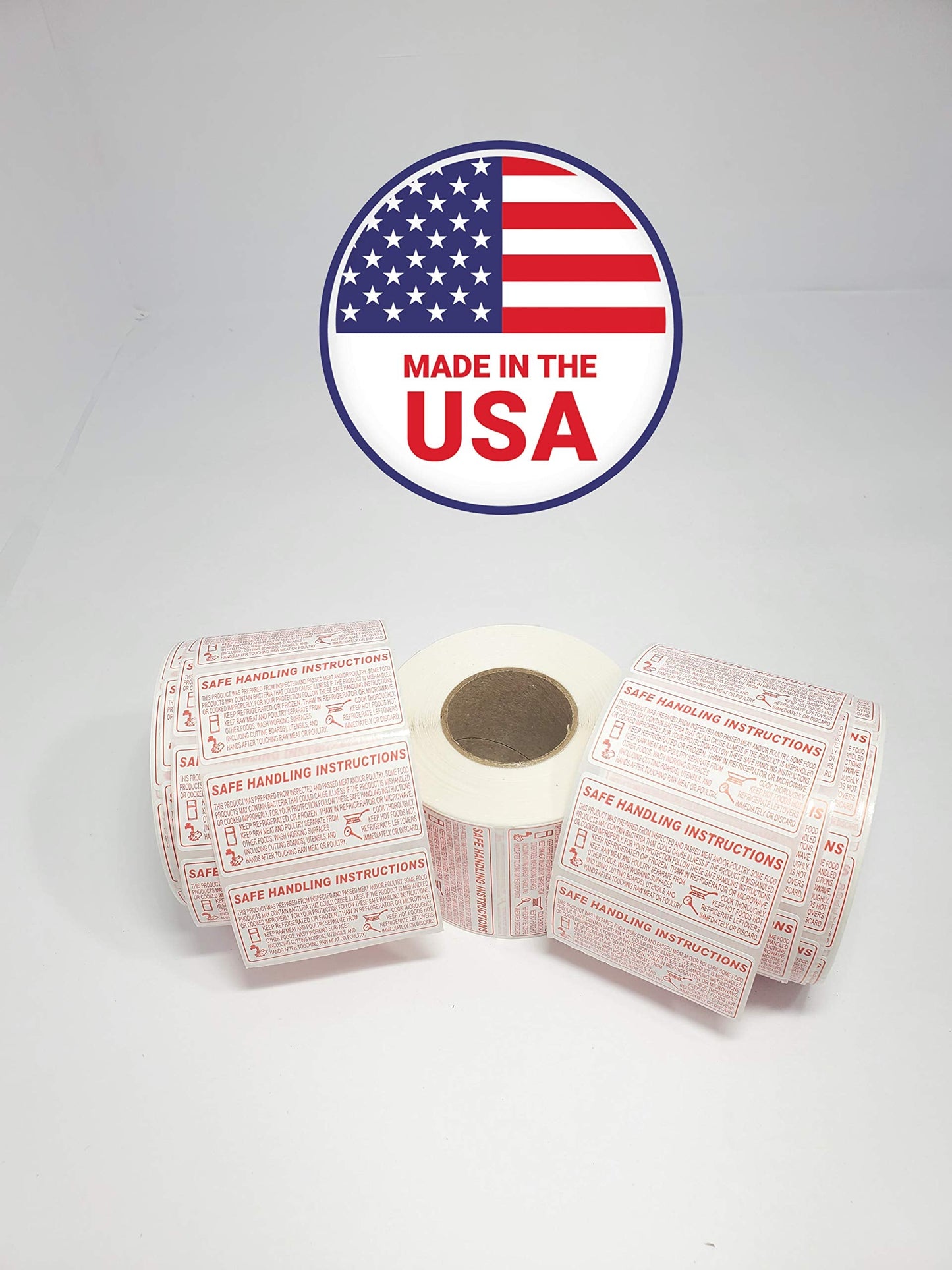 Food Safe Handling Instructions Labels, Meat, Chicken Packaging Instructions,1000 Labels. 2.25 x 1.125 inches Made in USA (1 Roll) 1 Roll
