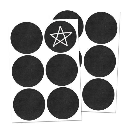 120 Pack, 2" Round Chalkboard Labels Stickers, Erasable and Reusable