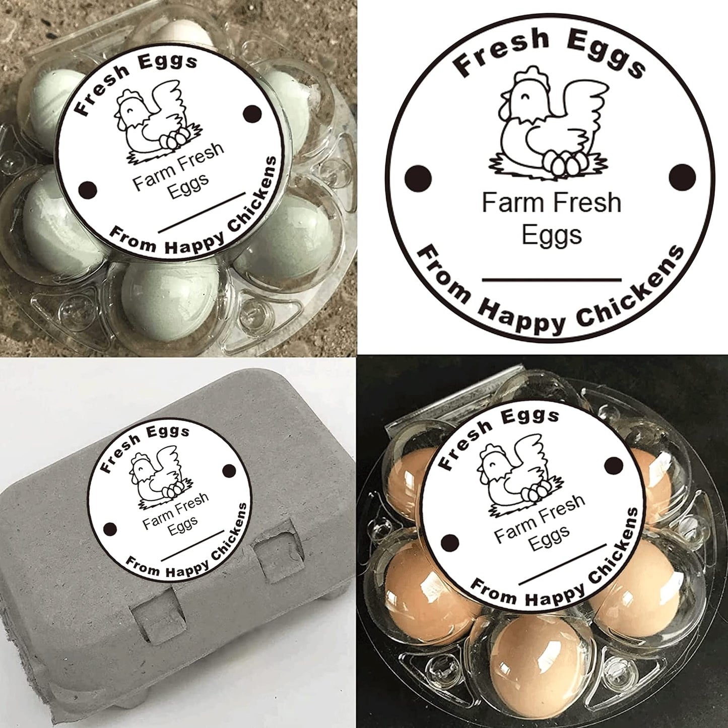 Farm Fresh Eggs Stickers 500 Pcs Farm Fresh Eggs Carton Labels Per Roll - 1.5 inch Fresh Eggs Farmer's Market Packaging Sticker Chicken Labels for Business Farms Freshs Produce Eggs Carton Labeling White 1.5In