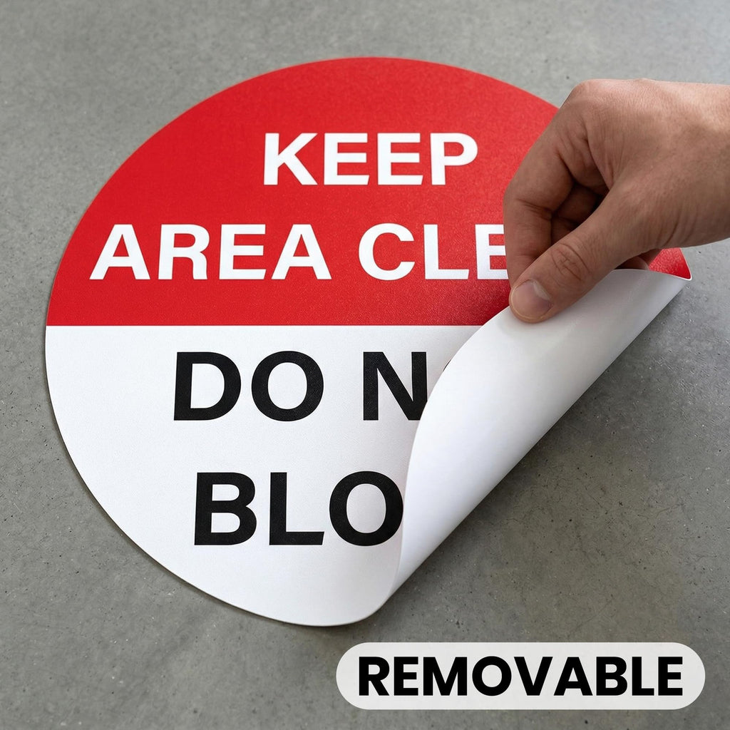 10 Pack 12"x12" Keep Area Clear Do Not Block Floor Sign Stickers Multicolor 10 Pack 12" Keep Area Clear Do Not Block