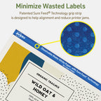 Avery Dissolvable Rectangle Labels, Sure Feed Technology, 4.75" x 7.75", Matte White, Print-to-The-Edge, Laser/Inkjet Printable, 50 Labels Total