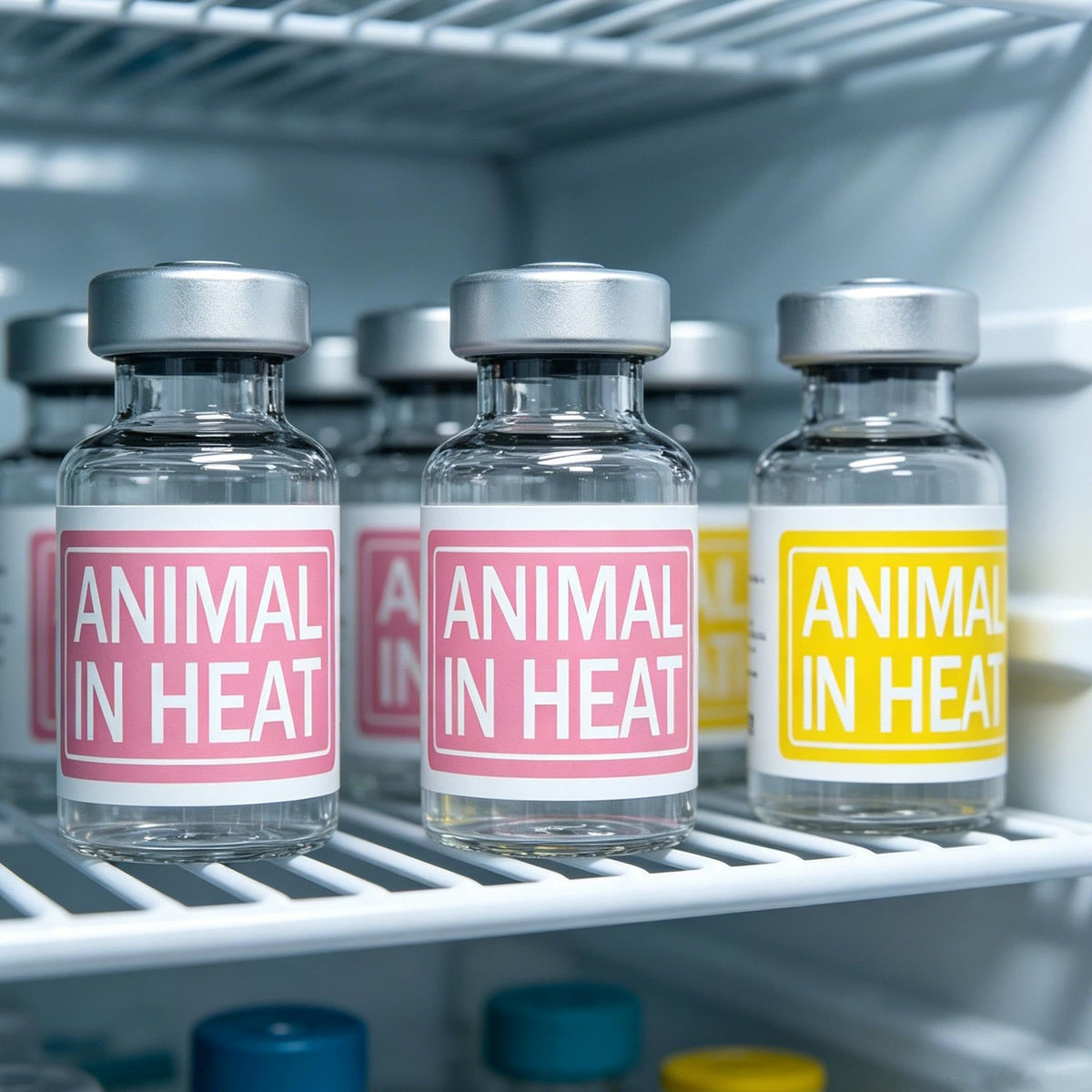 500 Pcs Animal in Heat Veterinary Labels 1x2 Inch – Estrus Cycle Tracking Stickers for Vet Clinics, Kennels & Breeding Farms – Heat Detection Monitoring Supplies