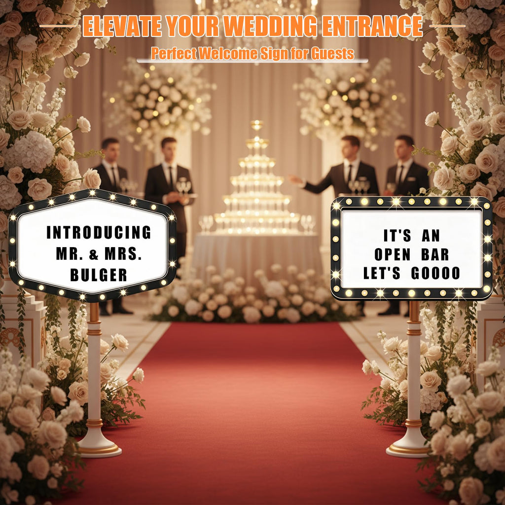Wooden Wedding Bottle Service Signs, Black, 6 Pack Black 6Pack