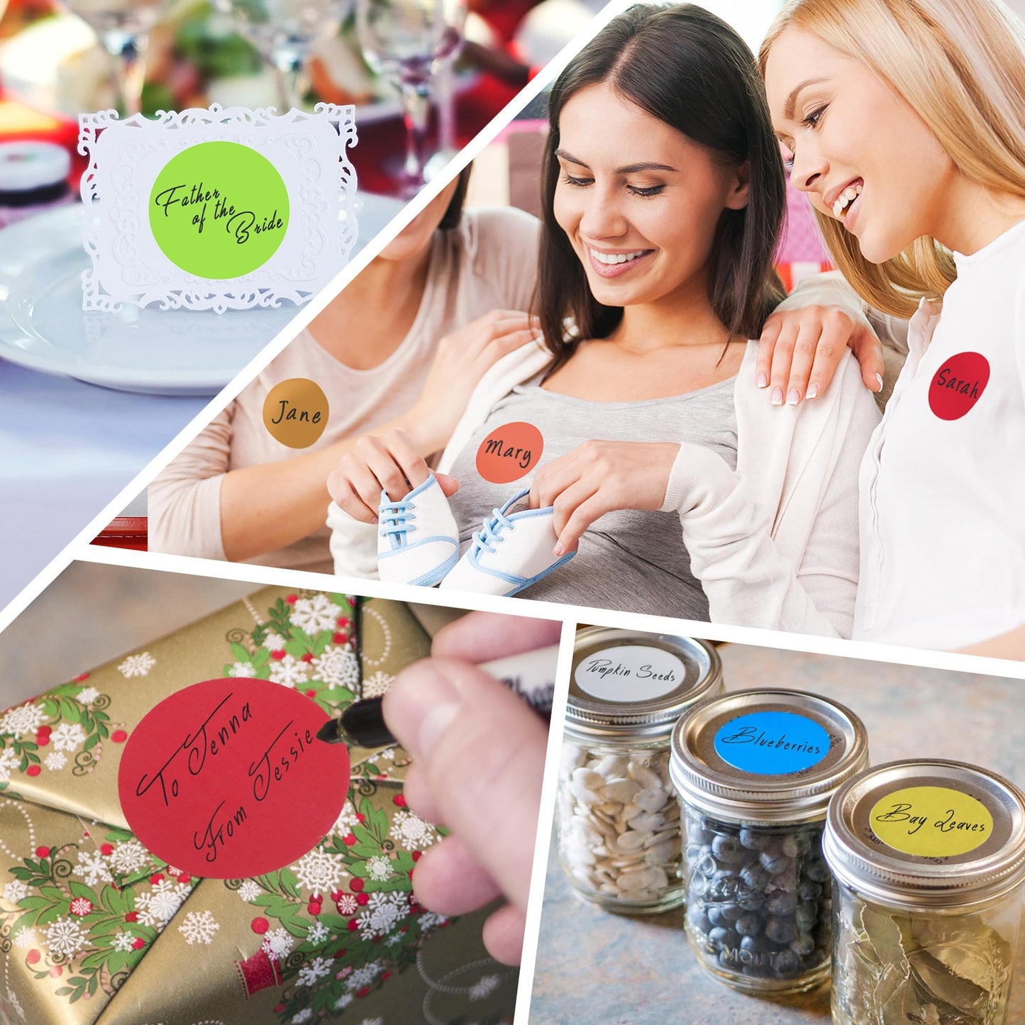 ChromaLabel 2 Inch Circle Sticker Labels, Easy to Write On Round Colored Stickers, High Visibility Removable Stickers - 500 Sticky Dots per Roll, Red Dot Sticker 2"