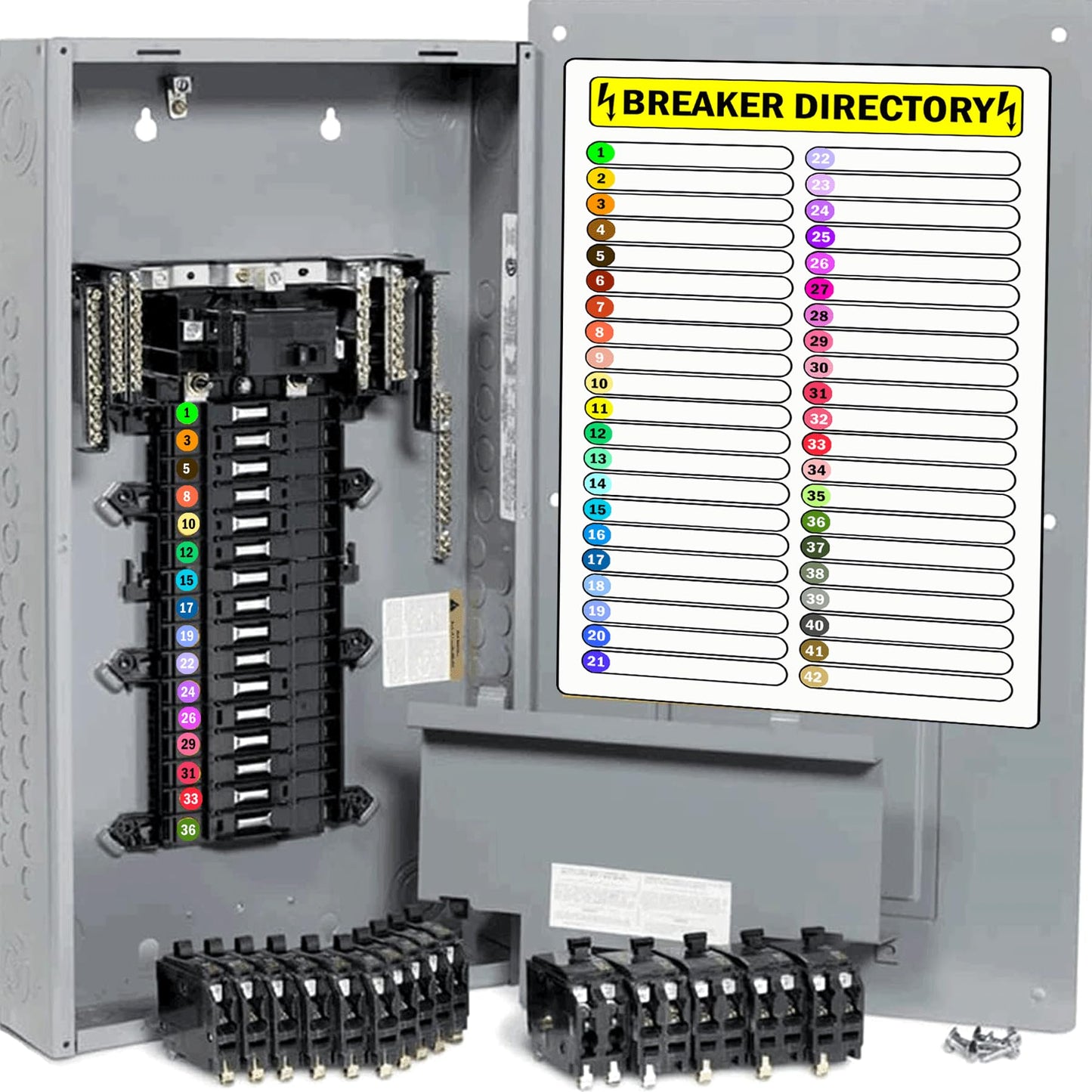 Breaker Panel Labels Circuit Breaker Labels 9 Pcs Circuit Breaker Directory Fuse Panel Marker Sign Electrical Electric Box Sticker Number Load Center Identification Stickers for Home Office