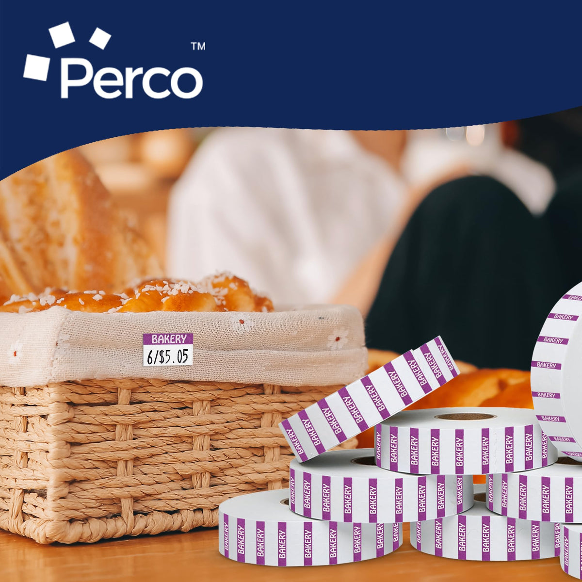 Purple Reverse Print on White Bakery Labels for Monarch 1131-20,000 Labels w/ 8 Rolls Value Pack, 1 Sleeve - Made in USA