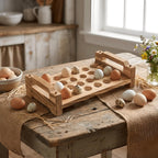 Egg Container Wooden Stackable Egg Tray Countertop Organizer Space Saving Egg Display Crates Restaurant